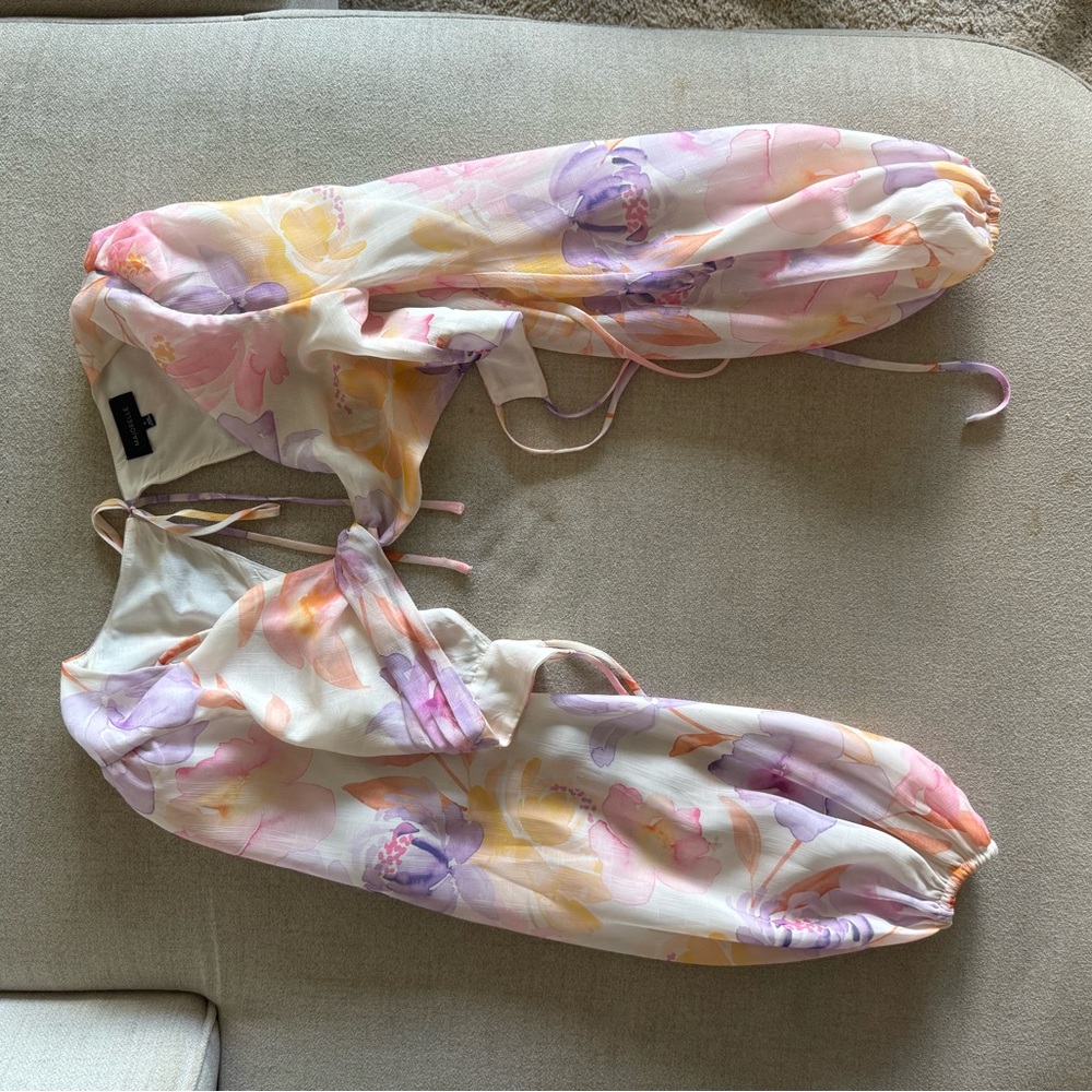 MAJORELLE Pastel Floral Wrap Top
